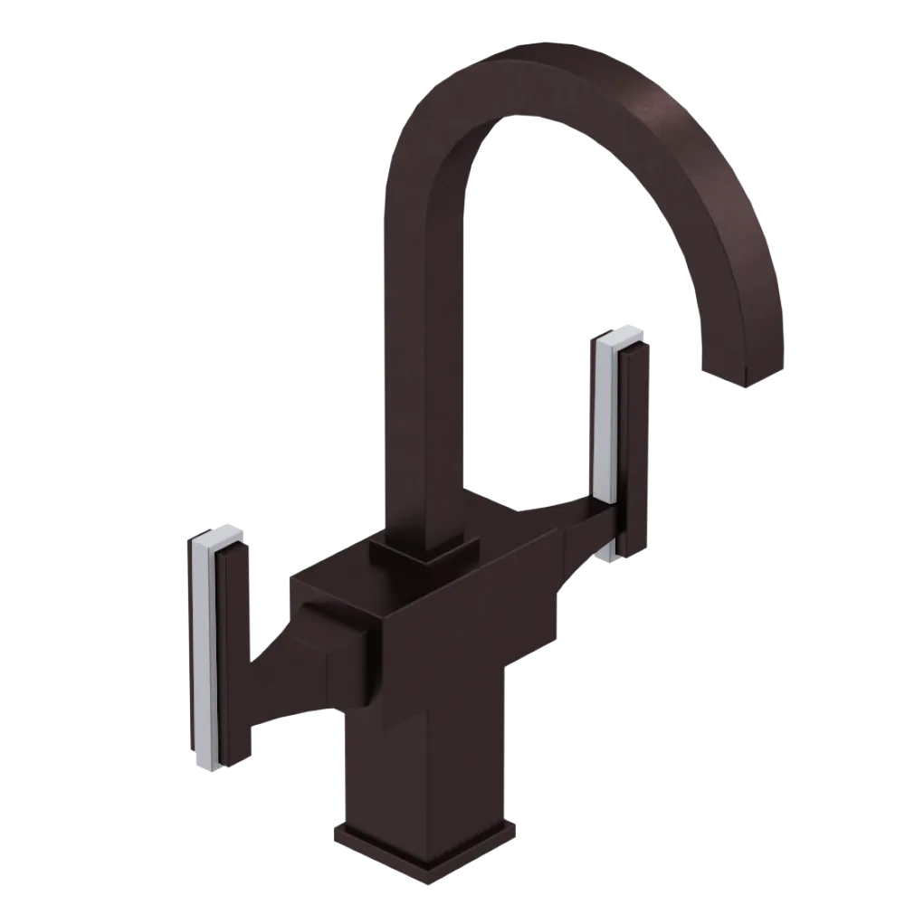 Rubinet Single Hole Dual Handle Lav. Set. (less drain) Oil Rubbed Bronze