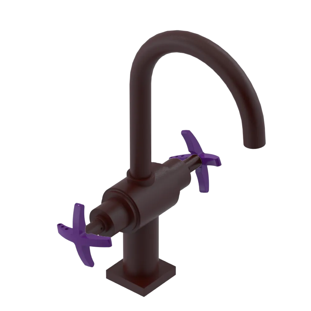 Rubinet Single Hole Dual Handle Lav. Set. (less drain) Bordeaux