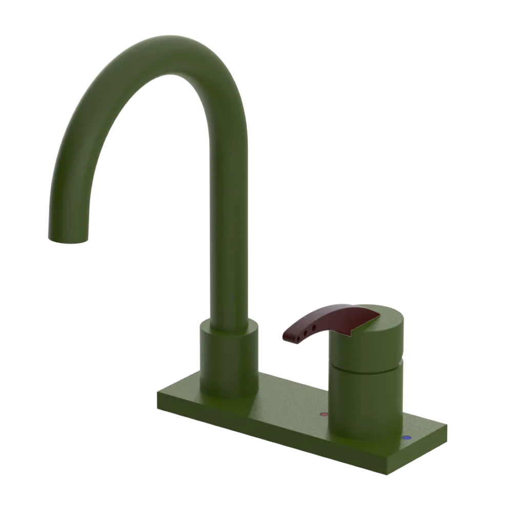 Rubinet 4" Centre Single Control Lav. Set. (less drain) Green Envy