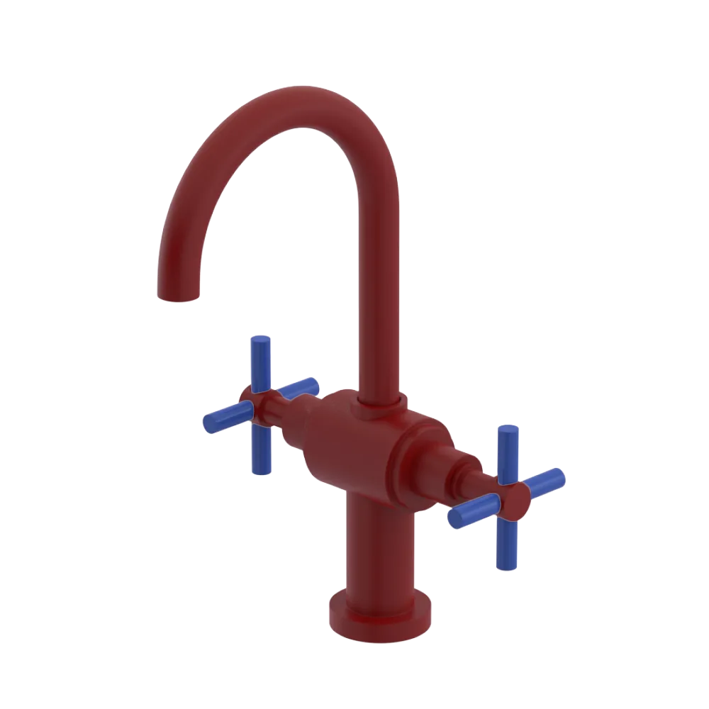 Rubinet Single Hole Dual Handle Lav. Set with LaSalle Spout (less drain) Maroon