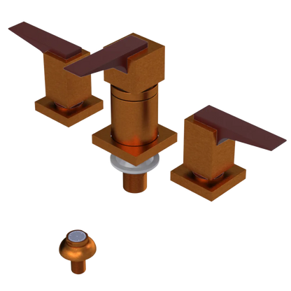 Rubinet Bidet Fitting with Spray, Diverter, and Vacuum Breaker (less drain) Antique Copper Matt