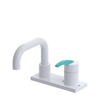 Rubinet 4" Centre Single Control Lav. Set. with Genesis spout (less drain) White