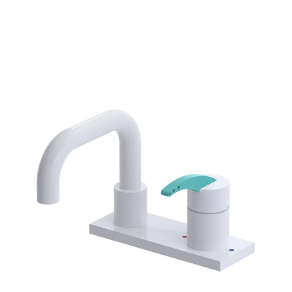 Rubinet 4" Centre Single Control Lav. Set. with Genesis spout (less drain) White