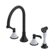 Rubinet Widespread Kitchen Set with Hand Spray Matt Black