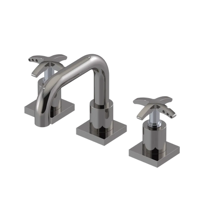 Rubinet Widespread Lav. Set. with Genesis spout (less drain) Polished Nickel