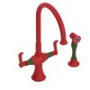 Rubinet Two Handle Single Hole Kitchen Set with Hand Spray Red