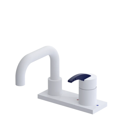 Rubinet 4" Centre Single Control Lav. Set. with Genesis spout (less drain) Matt White