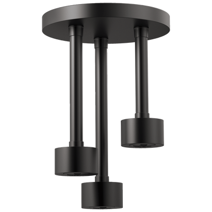 Essential Shower Series Linear Round Single-Function H2Okinetic Pendant Raincan Shower Head - Matte Black