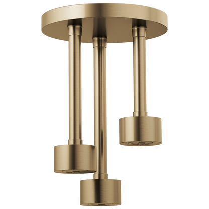 Essential Shower Series Linear Round Single-Function H2Okinetic Pendant Raincan Shower Head - Brilliance® Luxe Gold®