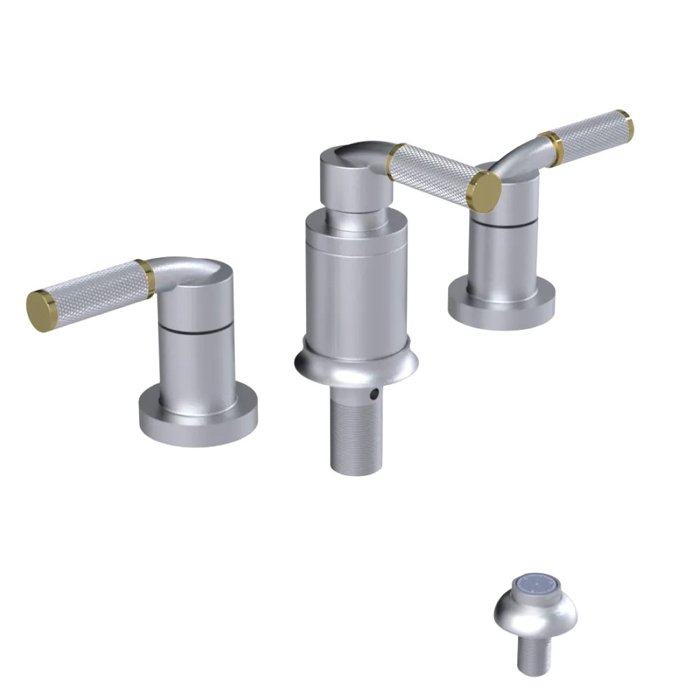 Rubinet Bidet Fitting with Spray, Diverter, and Vacum Breaker (Less Drain) Satin Chrome