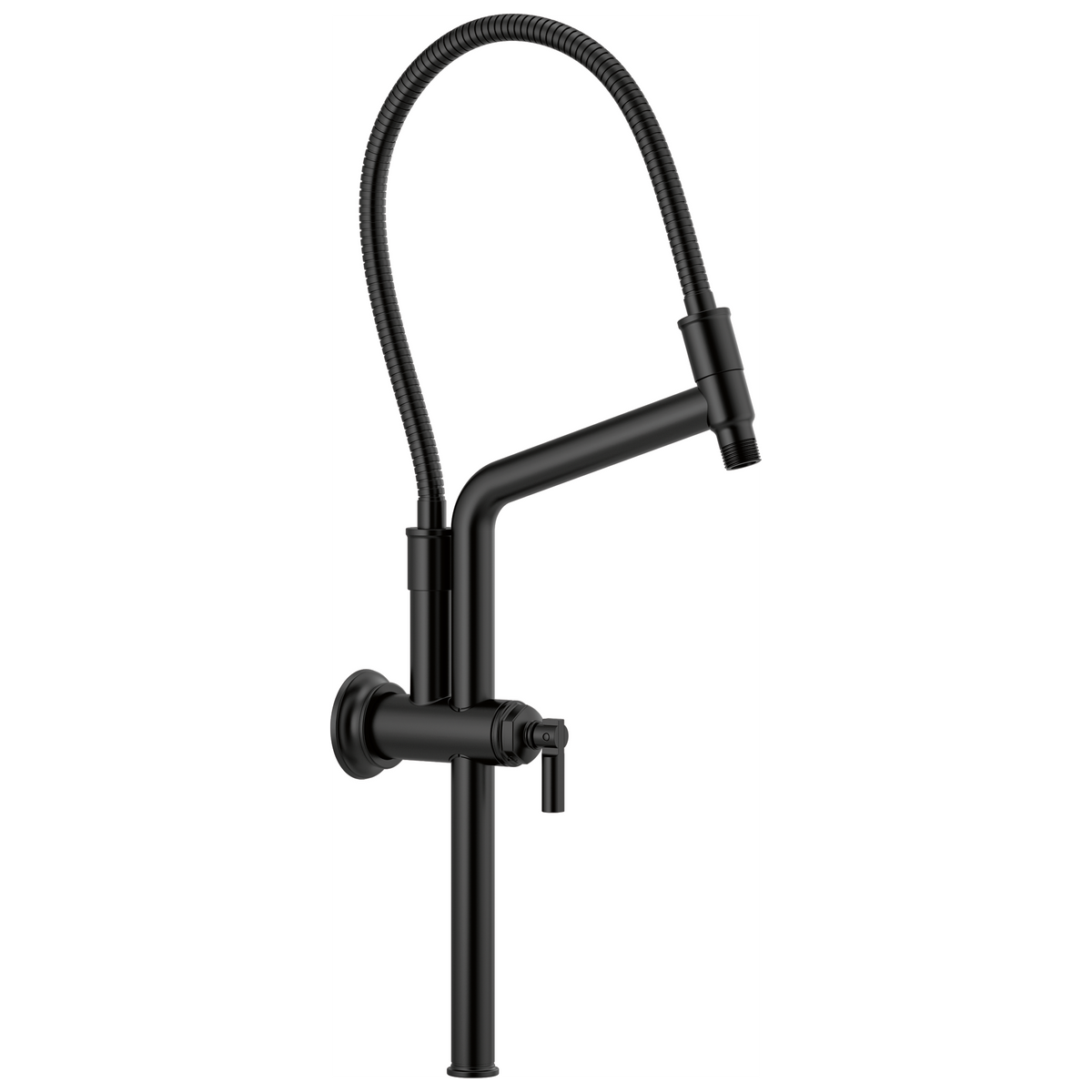 Essential Shower Series 10 7/16" Classic Slide Bar Shower Arm And Flange - Matte Black