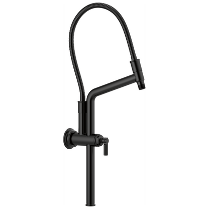 Essential Shower Series 10 7/16" Classic Slide Bar Shower Arm And Flange - Matte Black