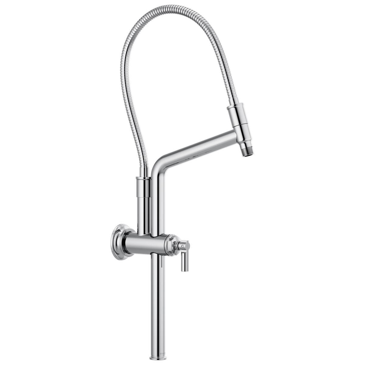 Essential Shower Series 10 7/16" Classic Slide Bar Shower Arm And Flange - Polished Chrome