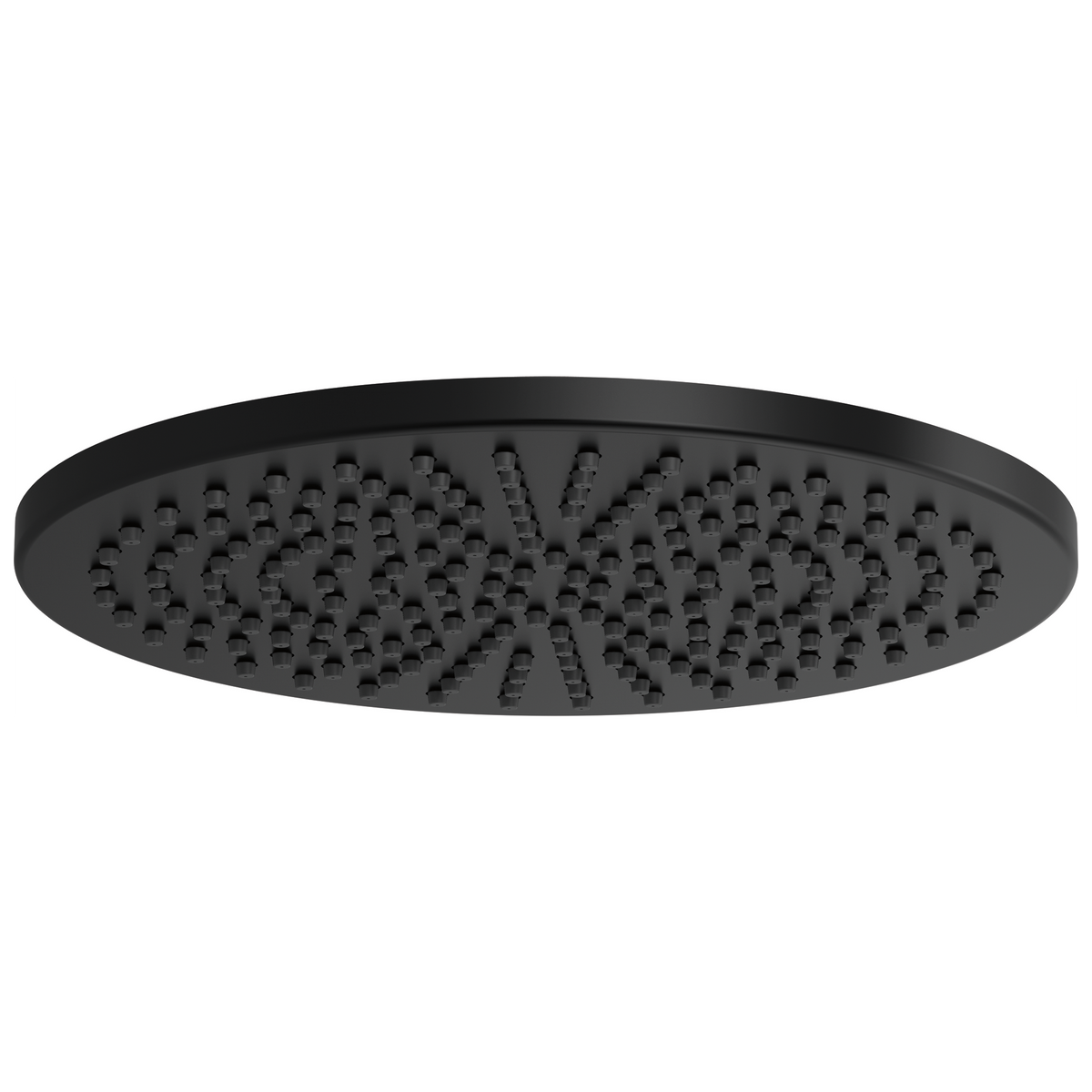 Essential Shower Series 12" Linear Round Single-Function Raincan Shower Head - 2.5 GPM - Matte Black