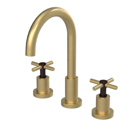 Rubinet Widespread Kitchen Set with LaSalle Spout Satin Brass