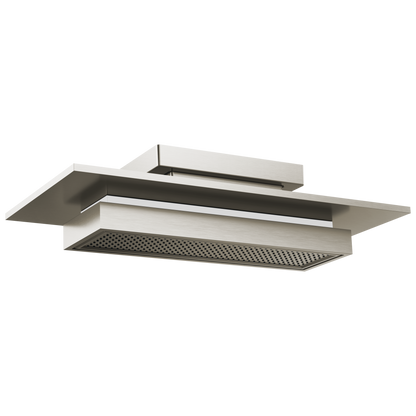 Frank Lloyd Wright Bath Collection by Brizo 21” Single-Function Raincan Shower Head with Integrated Lighting - 1.75 GPM - Brilliance® Luxe Nickel®