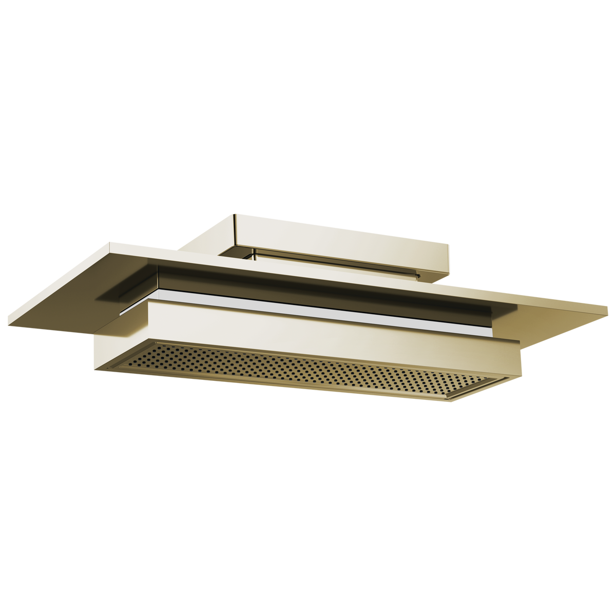 Frank Lloyd Wright Bath Collection by Brizo 21” Single-Function Raincan Shower Head with Integrated Lighting - 2.5 GPM - Brilliance® Polished Nickel
