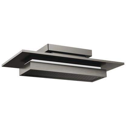 Frank Lloyd Wright Bath Collection by Brizo 21” Single-Function Raincan Shower Head with Integrated Lighting - 1.75 GPM - Brilliance® Luxe Steel®
