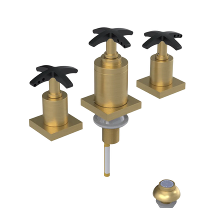 Rubinet Bidet Fitting with Spray, Diverter, and Vacuum Breaker (less drain) Satin Brass