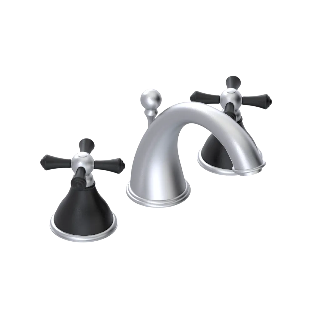 Rubinet Widespread Lav. Set. (less drain) Satin Chrome
