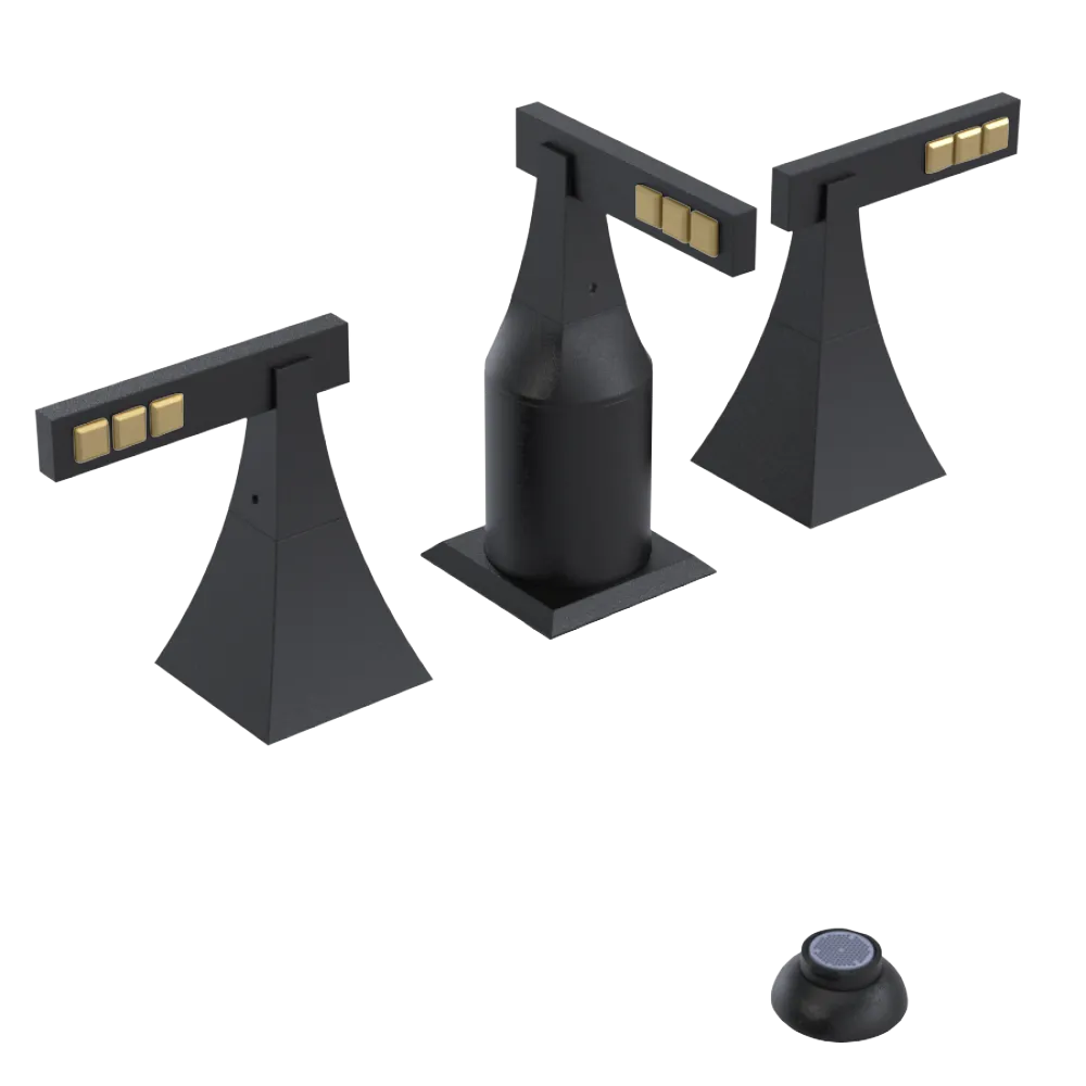 Rubinet Bidet Fitting with Spray, Diverter, and Vacum Breaker (Less Drain) Matt Black