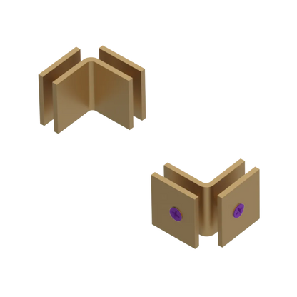 Rubinet 90 Glass to Glass Open Face Satin Gold