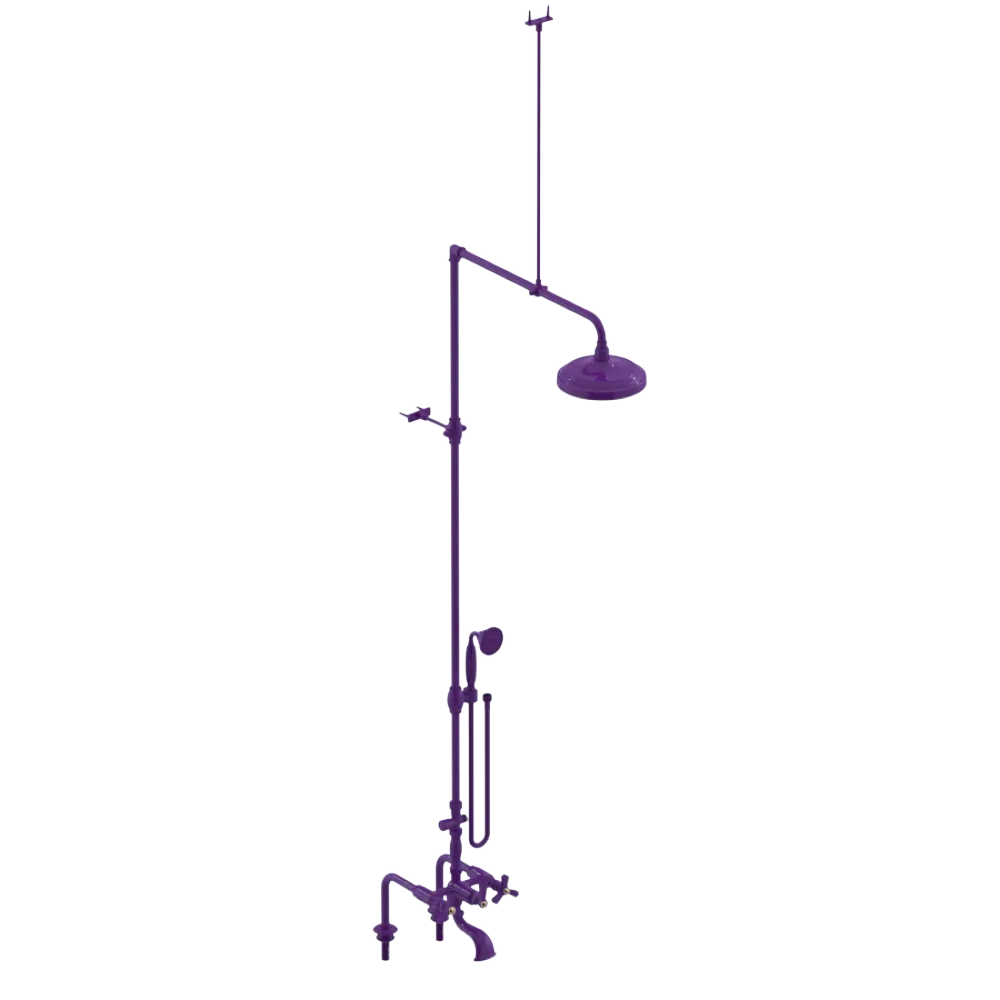 Rubinet Deck Mount Tub & Shower with Hand Held Shower Purple Haze