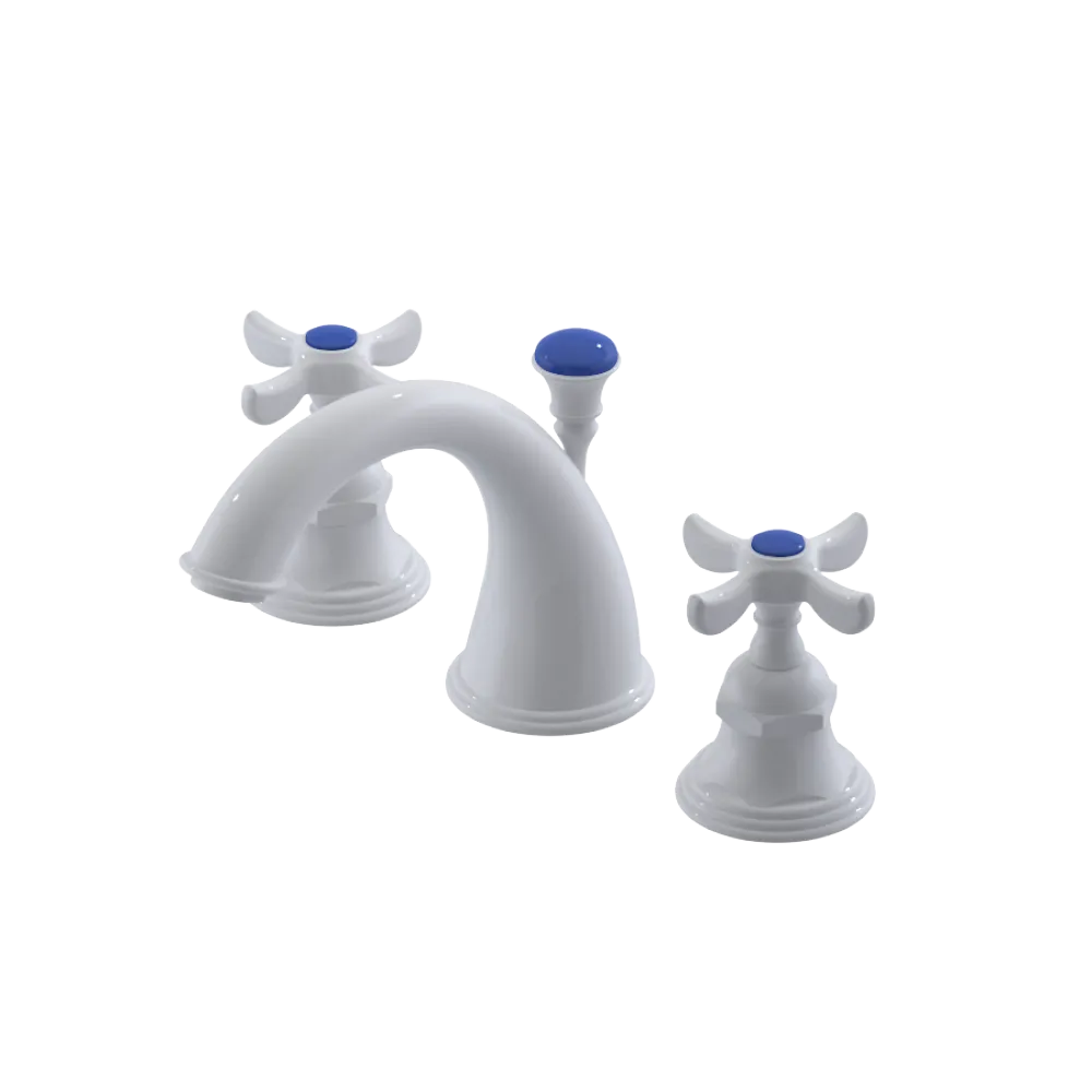 Rubinet Widespread Lav. Set. (less drain) White