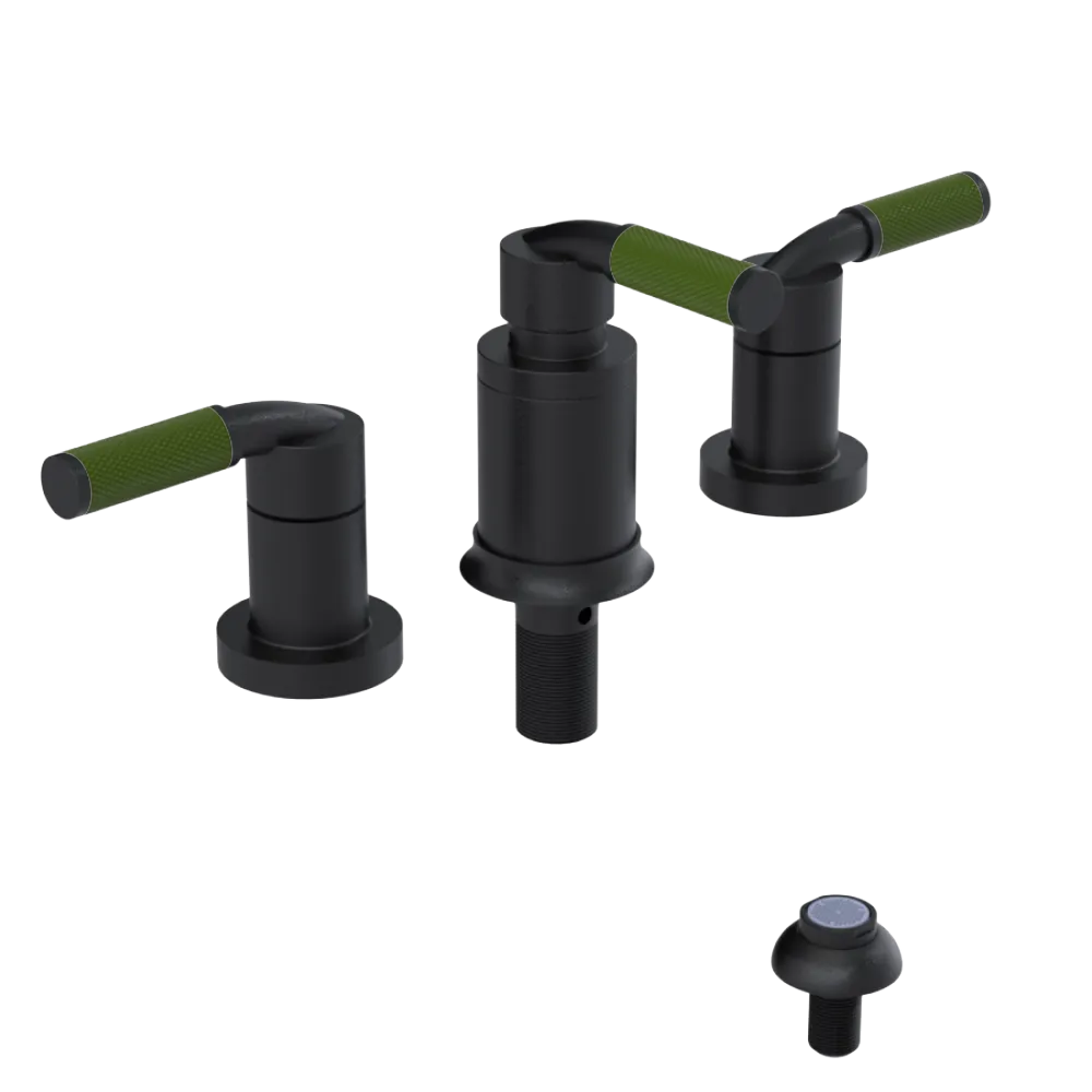 Rubinet Bidet Fitting with Spray, Diverter, and Vacum Breaker (Less Drain) Matt Black