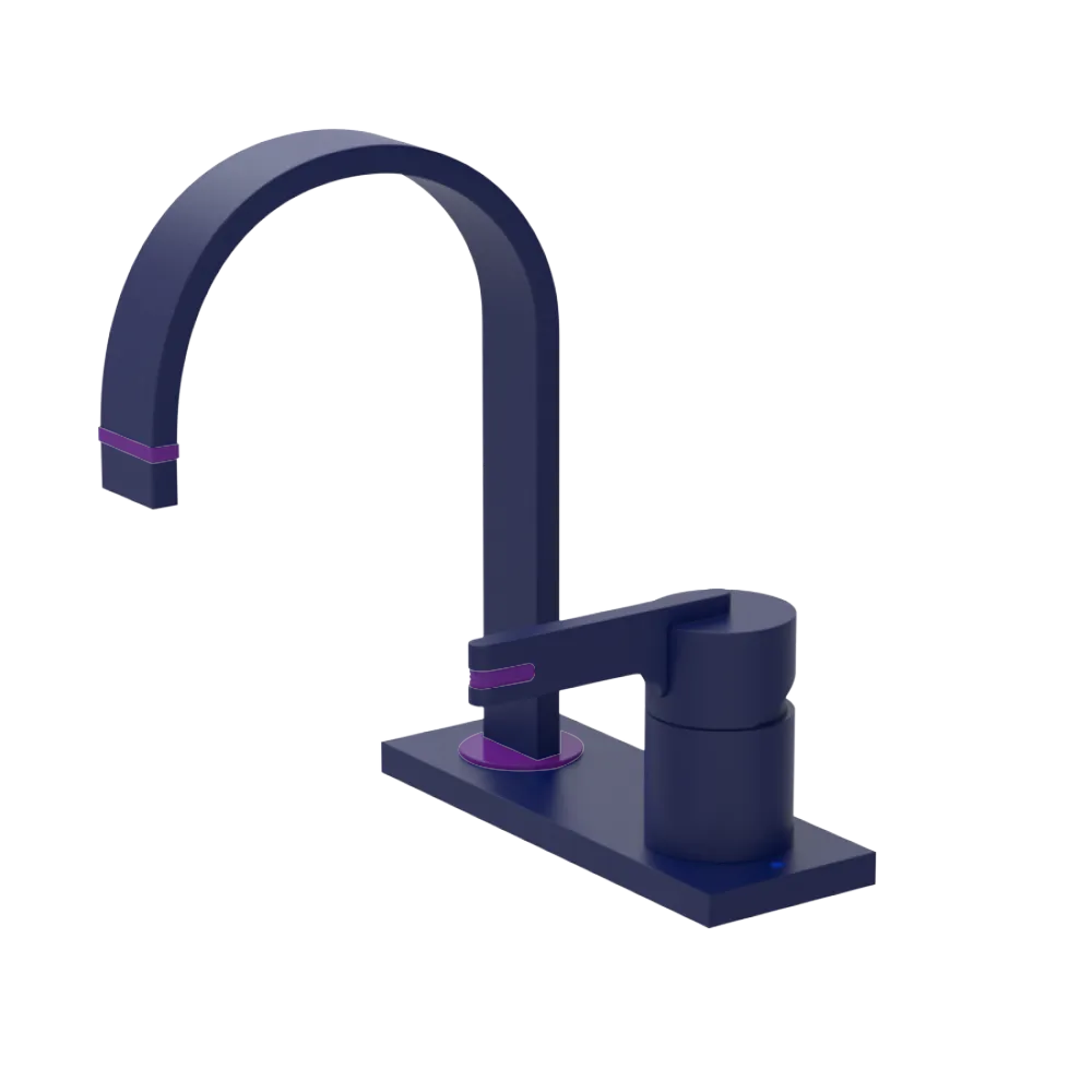 Rubinet 4" Centre Single Control Lav. Set (less drain) Midnight Blue