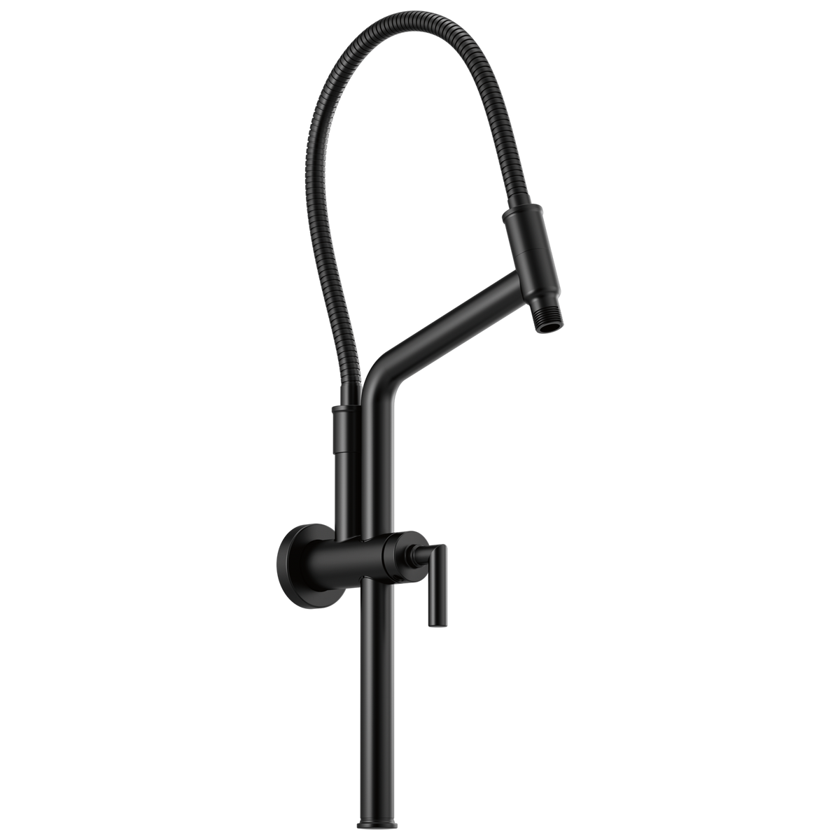 Essential Shower Series 10 7/16" Linear Round Slide Bar Shower Arm And Flange - Matte Black