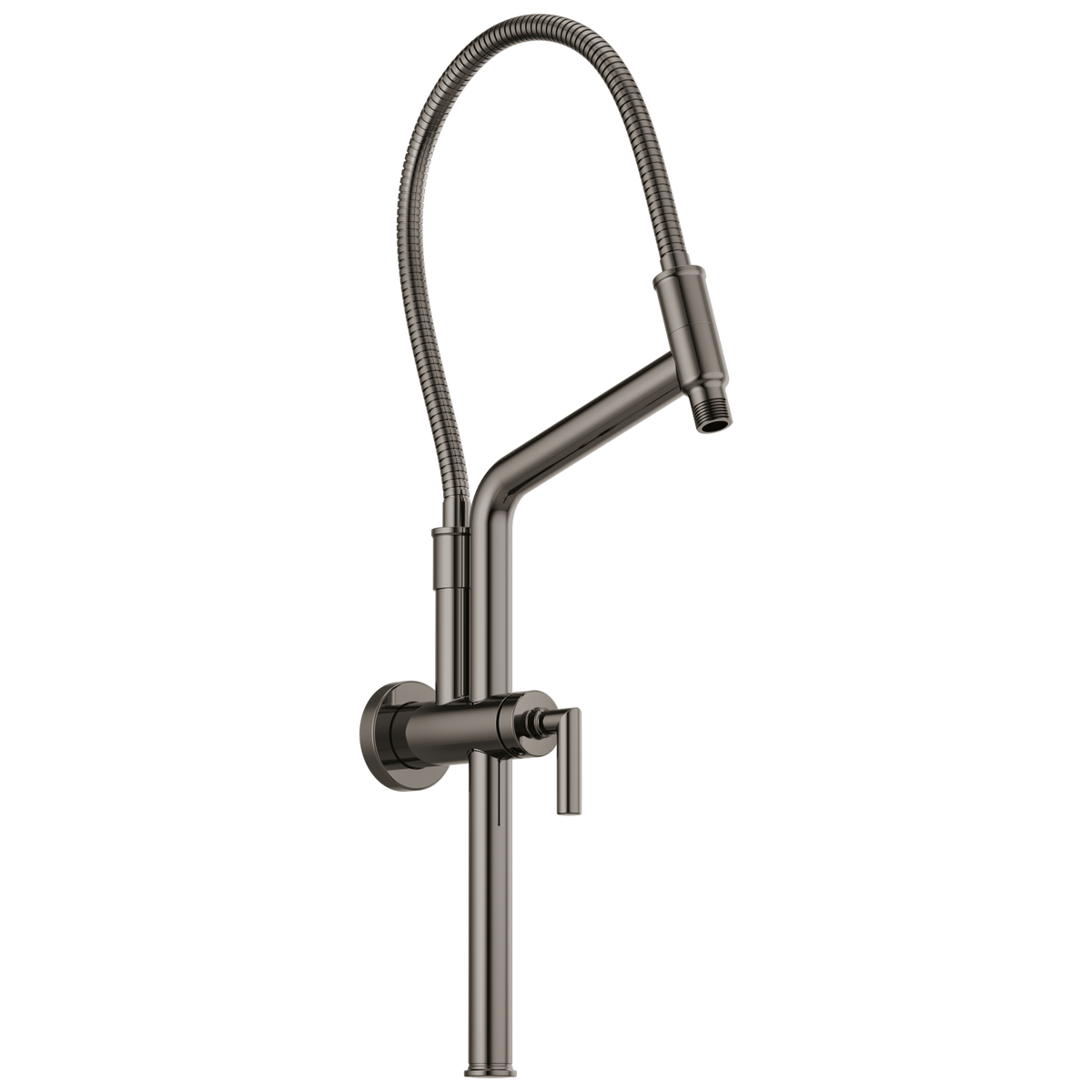 Essential Shower Series 10 7/16" Linear Round Slide Bar Shower Arm And Flange - Brilliance® Black Onyx