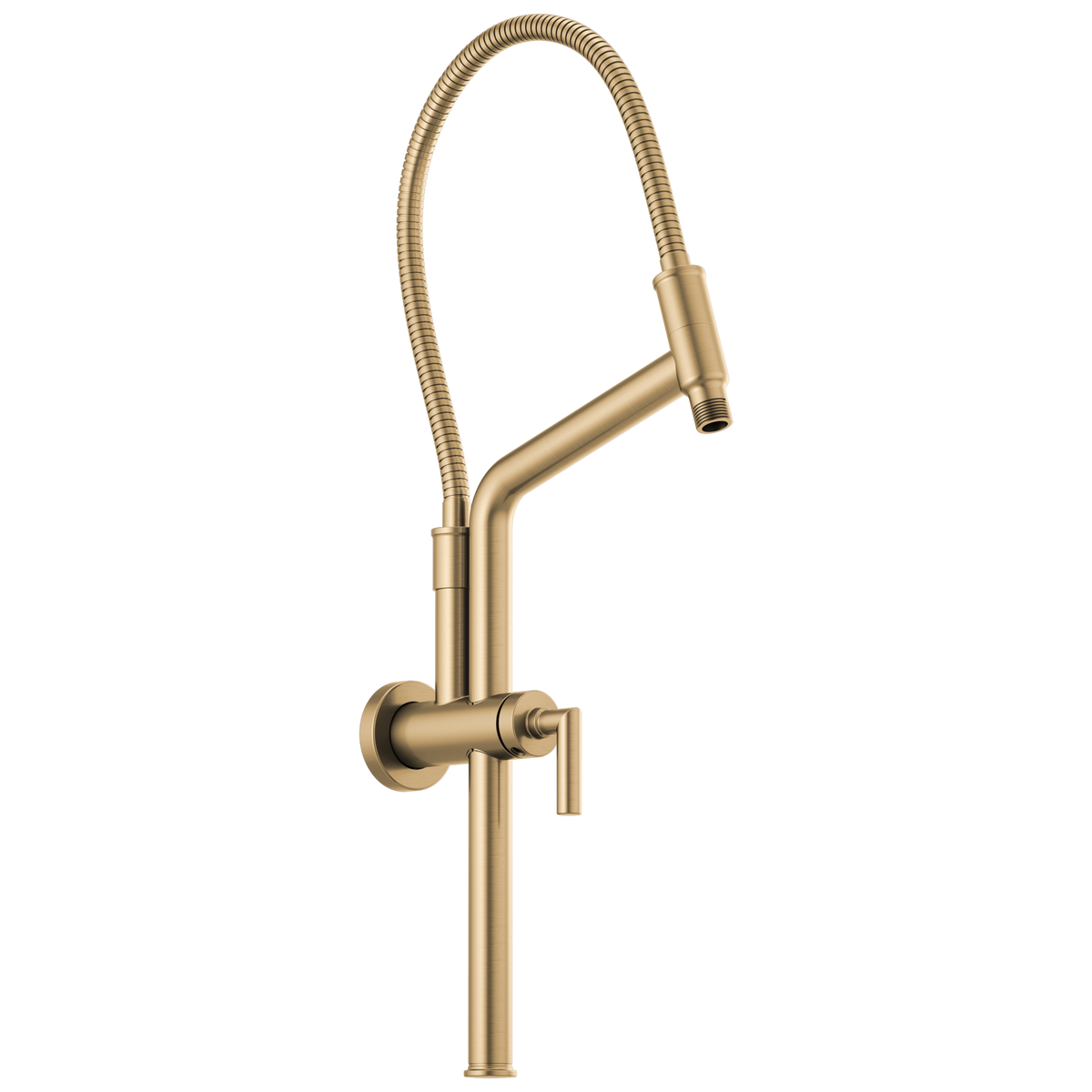 Essential Shower Series 10 7/16" Linear Round Slide Bar Shower Arm And Flange - Brilliance® Luxe Gold®