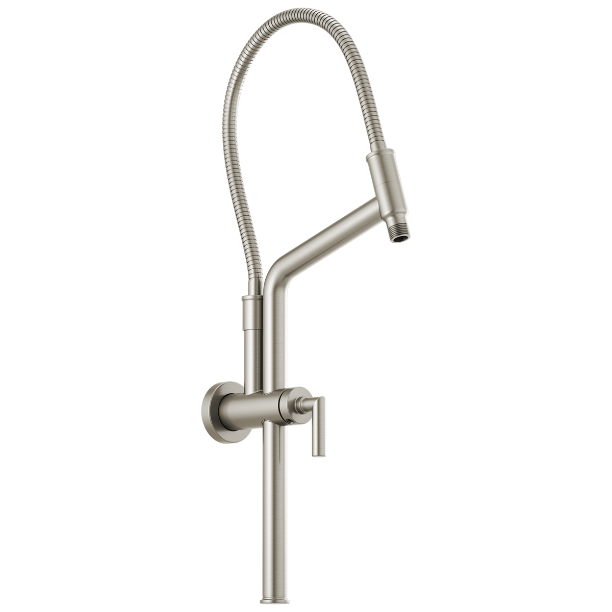 Essential Shower Series 10 7/16" Linear Round Slide Bar Shower Arm And Flange - Brilliance® Luxe Nickel®