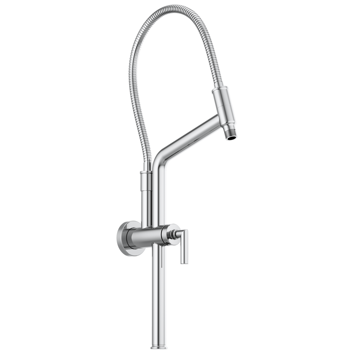 Essential Shower Series 10 7/16" Linear Round Slide Bar Shower Arm And Flange - Polished Chrome