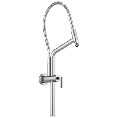 Essential Shower Series 10 7/16" Linear Round Slide Bar Shower Arm And Flange - Polished Chrome