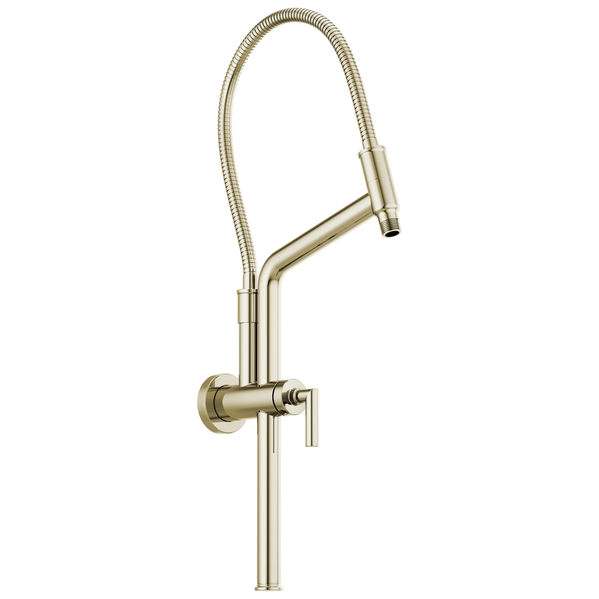 Essential Shower Series 10 7/16" Linear Round Slide Bar Shower Arm And Flange - Brilliance® Polished Nickel