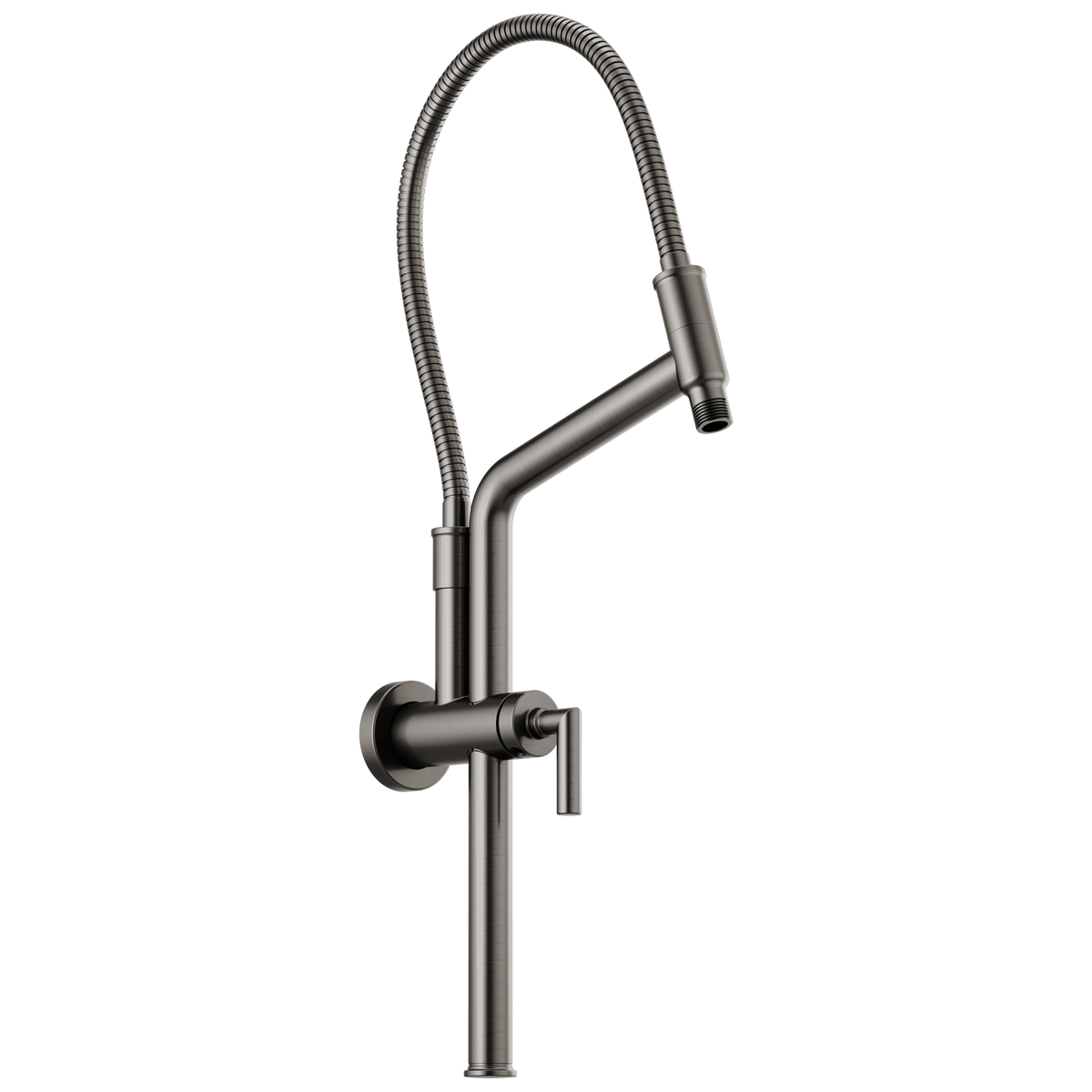 Essential Shower Series 10 7/16" Linear Round Slide Bar Shower Arm And Flange - Brilliance® Luxe Steel®
