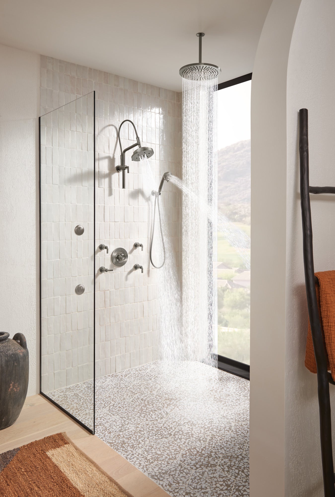 Litze Wall Mount Handshower with H2Okinetic Technology lifestyle