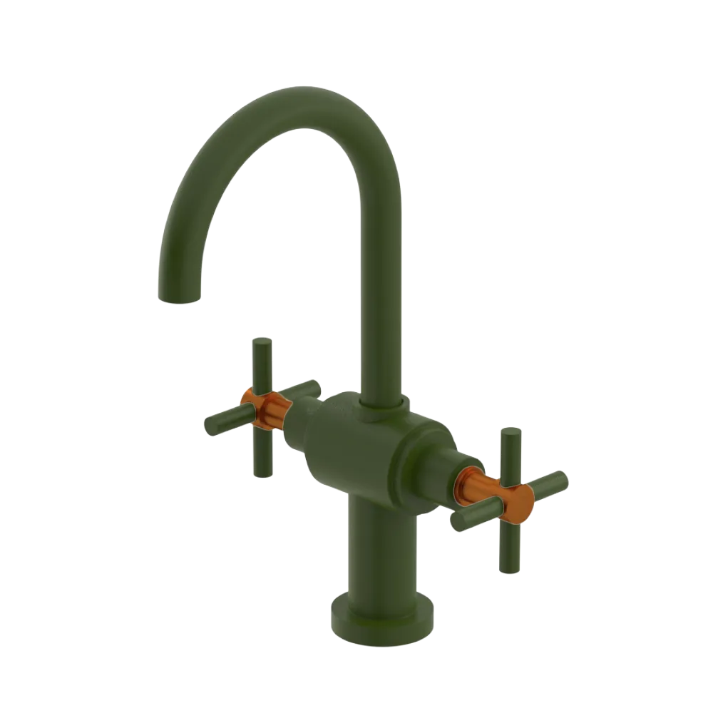 Rubinet Single Hole Dual Handle Lav. Set with LaSalle Spout (less drain) Green Envy