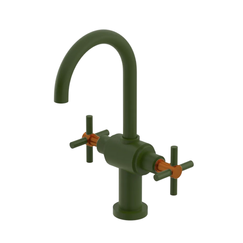 Rubinet Single Hole Dual Handle Lav. Set with LaSalle Spout (less drain) Green Envy