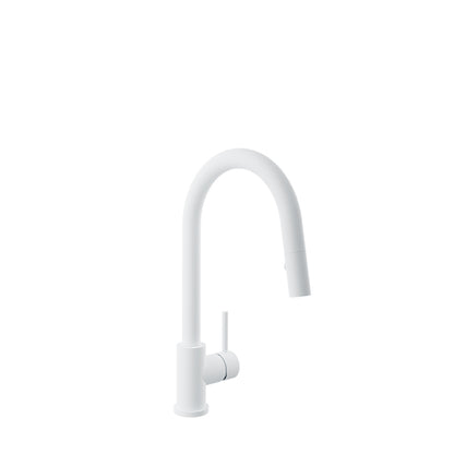 Baril Modern single-hole kitchen faucet with single lever and 2-function pull-down spray