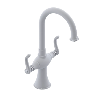 Rubinet Single Hole Dual Handle Lav. Set. (less drain) Matt White
