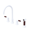 Rubinet Widespread Kitchen Set with Hand Spray Matt White