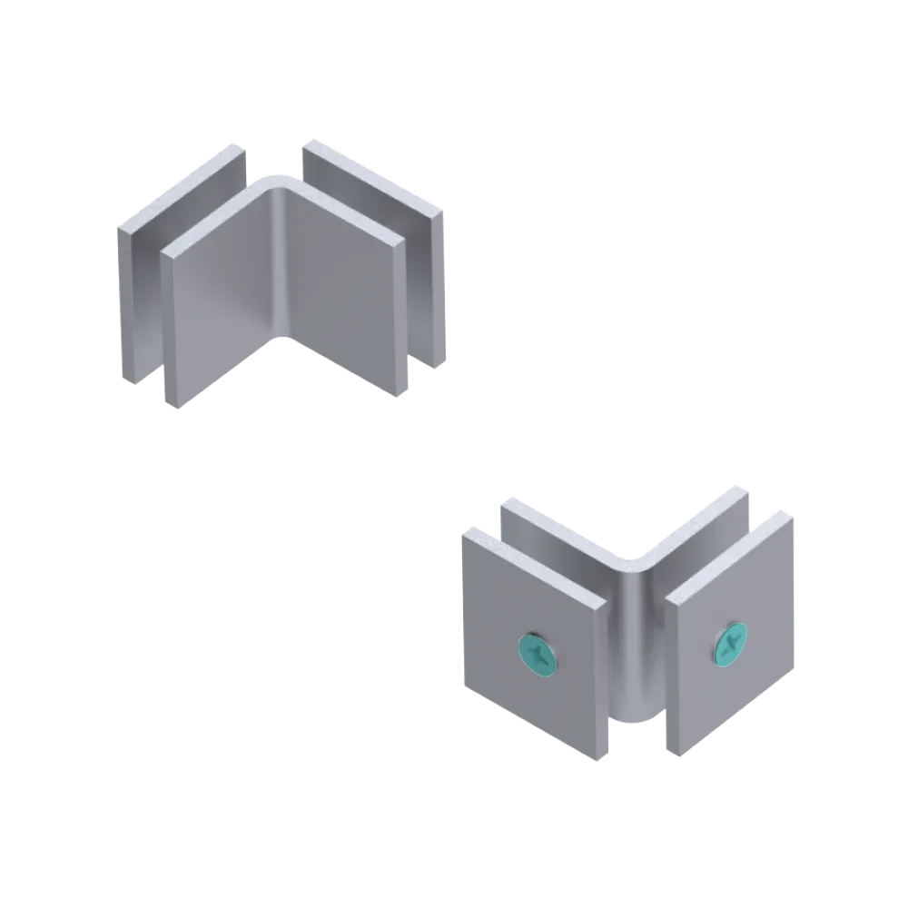 Rubinet 90 Glass to Glass Open Face Satin Chrome