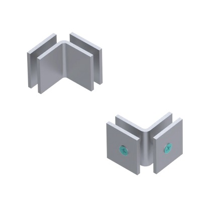 Rubinet 90 Glass to Glass Open Face Satin Chrome