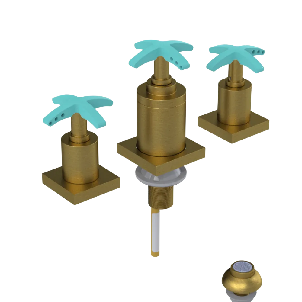 Rubinet Bidet Fitting with Spray, Diverter, and Vacuum Breaker (less drain) Antique Brass Matt