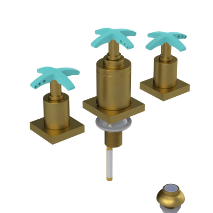 Rubinet Bidet Fitting with Spray, Diverter, and Vacuum Breaker (less drain) Antique Brass Matt