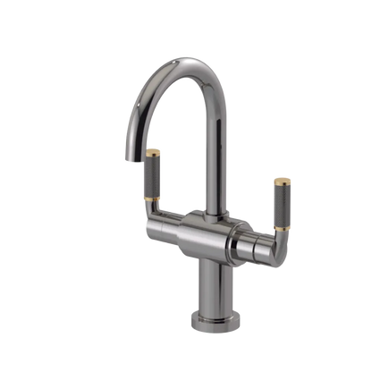 Rubinet Single Hole Dual Handle Lav. Set. (less drain) Polished Nickel