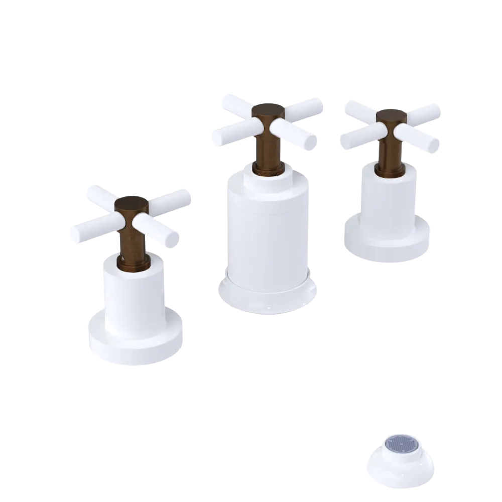 Rubinet Bidet Fitting with Spray, Diverter, and Vacuum Breaker (less drain) White